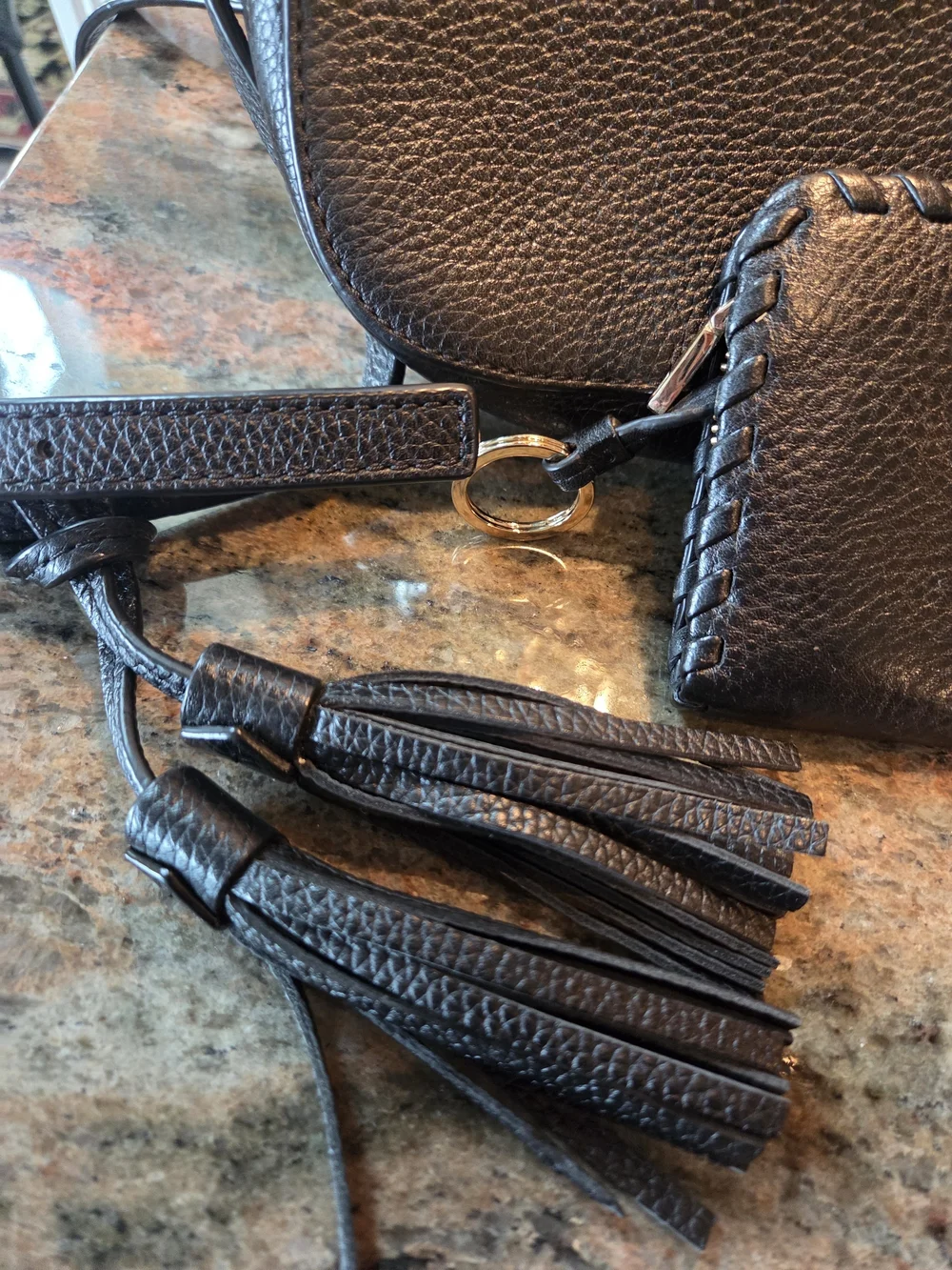 Tory Burch Black Leather Crossbody Bag with Wallet